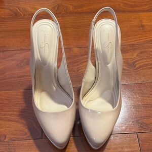 Jessica Simpson Cream Slingback Heels